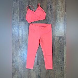 Fabletics Coral Orange Activewear Set Size Large